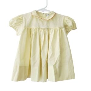 Vintage Yellow Baby Dress with Peter Pan Collar